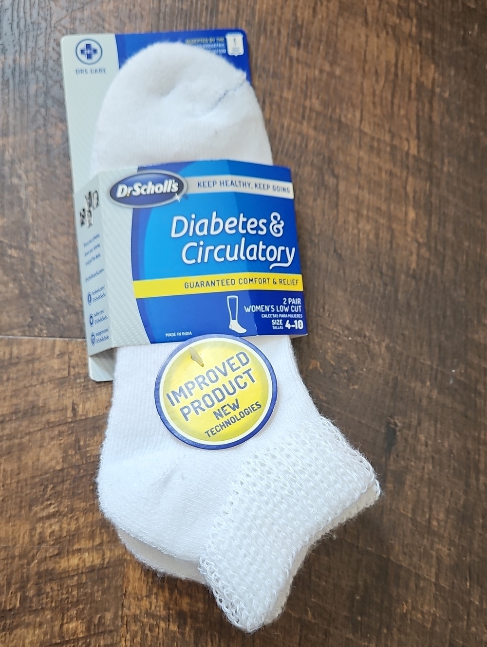 Dr. Scholl's White Diabetes & Circulatory Low Cut Socks - 2 Pair Pack